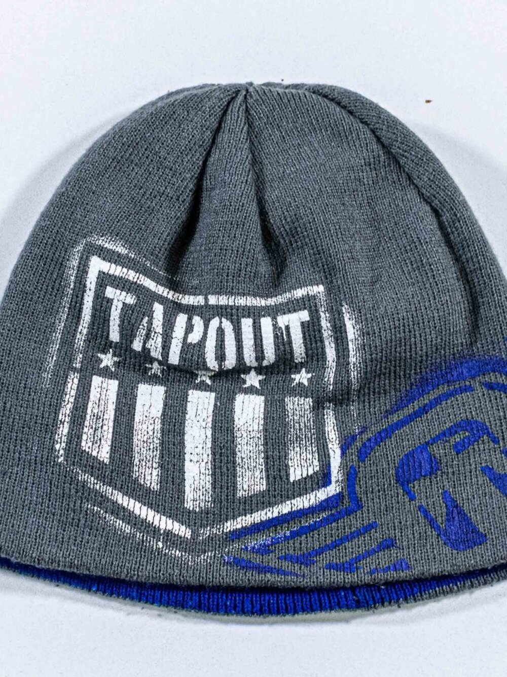 Tapout Beanie Hat Y2K MMA Streetwear Skull Cap Gray Adult OSFA